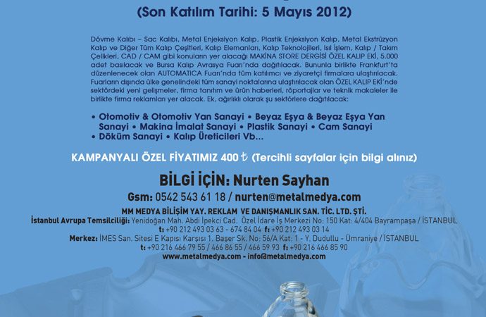 Makina Store Dergisi ÖZEL KALIP EKİ Hazırlanıyor